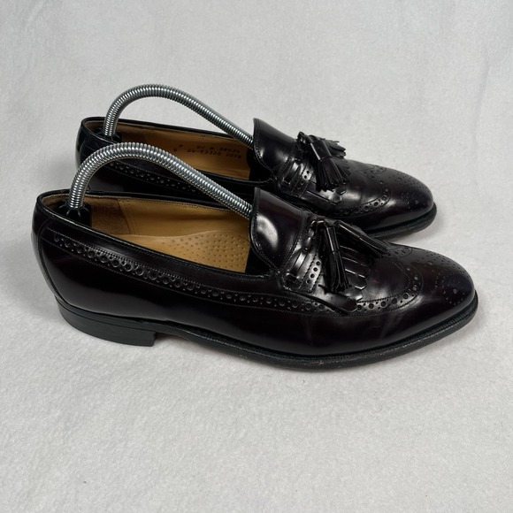 JOHNSTON & MURPHY Limited Leather Burgundy Kiltie Tassel Wingtip Loafer USA Sz 9 main image 4